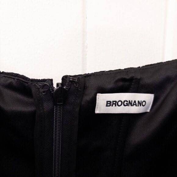 Brognano Strapless Black Lace Mini Dress Double Bow Party Dress Size 2 - Picture 5 of 9